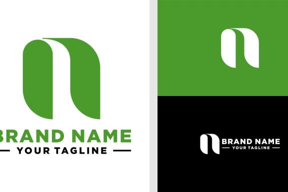 LETTER N LOGO LEAF MONOGRAM LOWERCASE SIMPLE EDITABLE