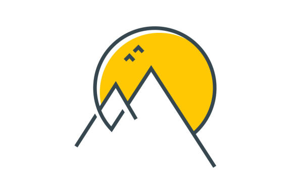 Mountain lineart icon logo vector design template