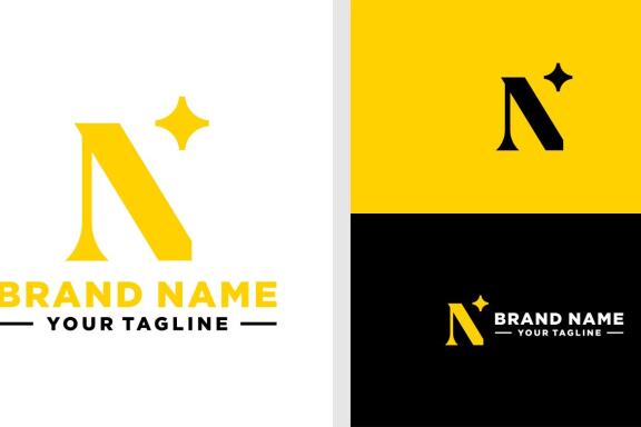 LETTER N LOGO MONOGRAM STAR ELEGANT LUXURY EDITABLE