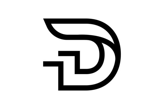 Letter initial D lineart logo design vector template