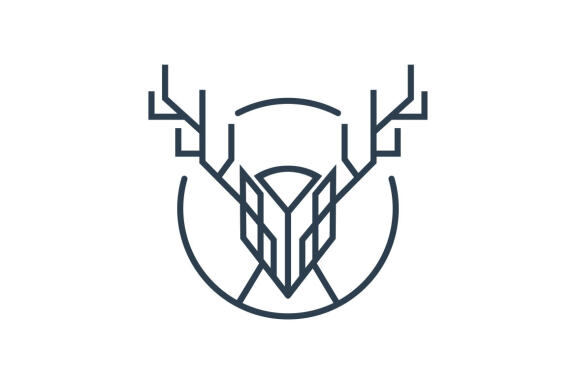 Head deer geometric lineart logo template design vector