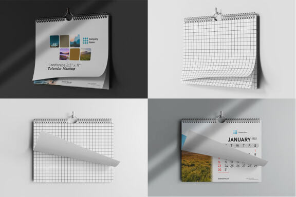 Wire Wall Calendar 8.5x11 Inches - Hanging