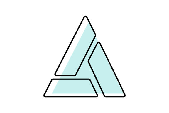Letter initial a with traingle style icon logo design vector