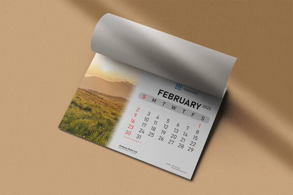 Wire Wall Calendar 8.5x11 Inches - Flat Lay