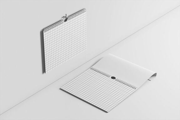Wall Calendar FREE Isometric Mock-up