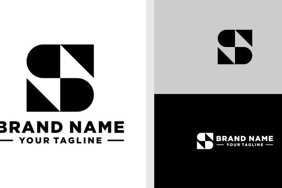 LETTER S LOGO MONOGRAM GEOMETRIC SIMPLE EDITABLE