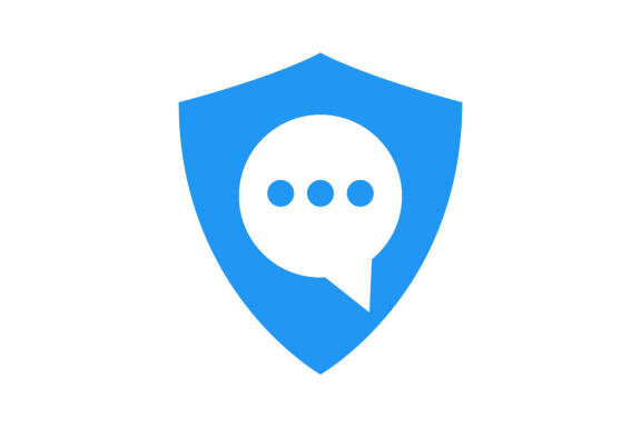 talk, chat, speak, shield logo template design vector