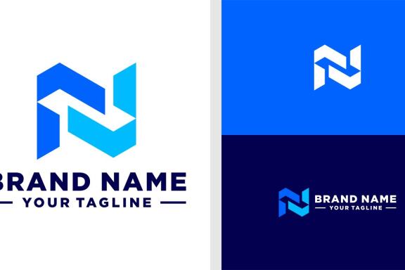 LETTER N LOGO MONOGRAM GEOMETRIC UNUSUAL EDITABLE