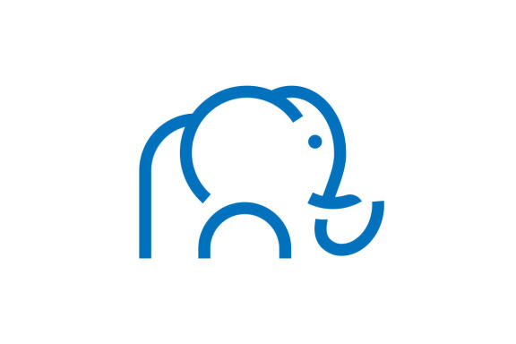 Elephant lineart logo design vector