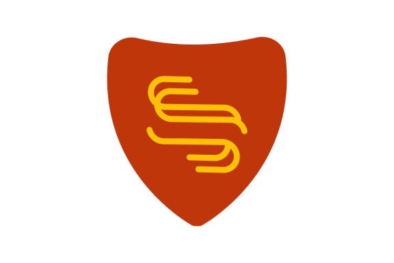 Letter initial S lineart with shield logo design vector