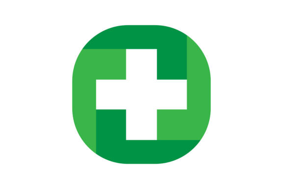 Green cross medical logo design template vector