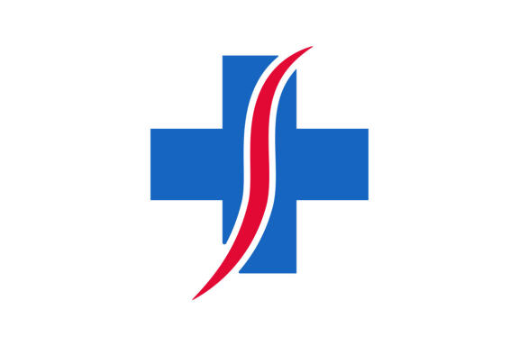 Cross medical lineart design logo vector template