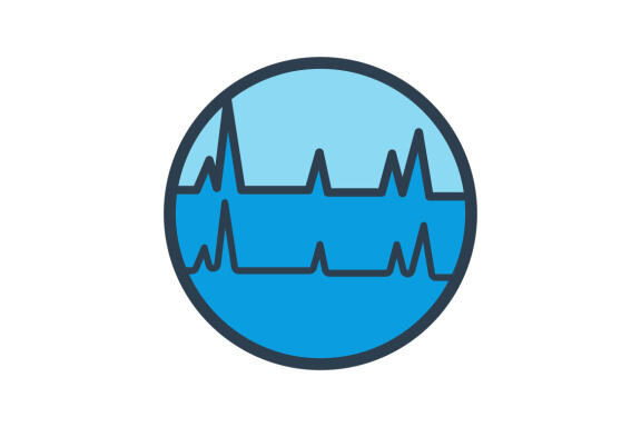 Circle with wave digital logo design template vector