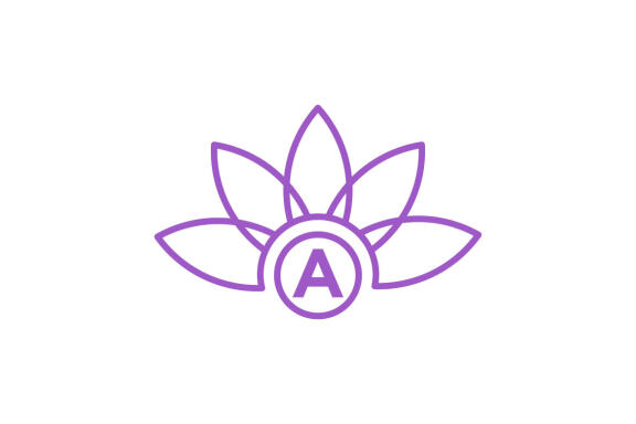 Letter initial A flower icon logo template vector illustration