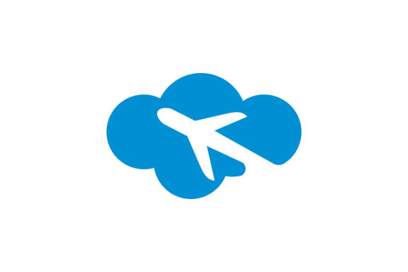cloud plane icon logo template vector illustration 