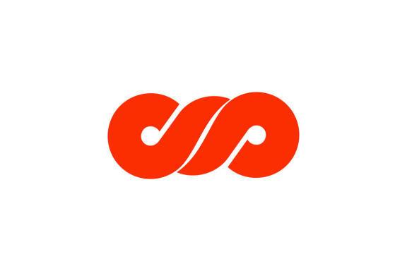 Loop letter initial p creative design logo template vector