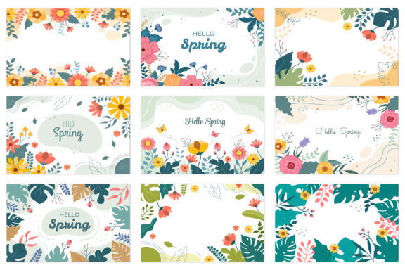 32 Spring Time Landscape Background illustration