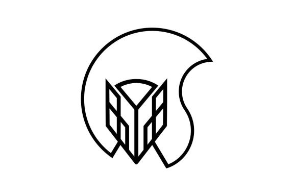 Fox tail monoline icon vector design template