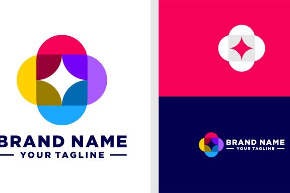 HEALTHCARE LOGO GEOMETRIC COLORFUL MODERN EDITABLE