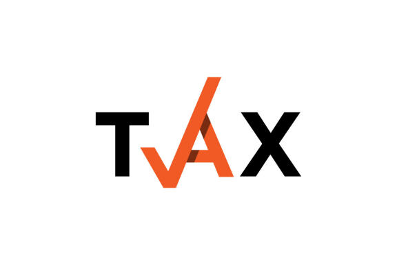 Tax logo lettering design vector