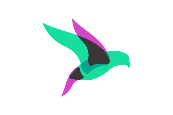 parrot or flying bird accounting, financial creative logo design vector isolated