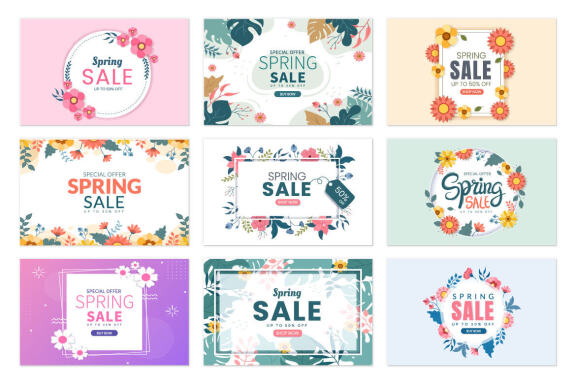 35 Spring Sale Blossom Flowers Background Illustration