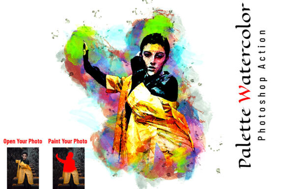 Palette Watercolor Photoshop Action