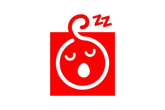 Lazy baby ,lazy child baby sleeping logo design vector isolated