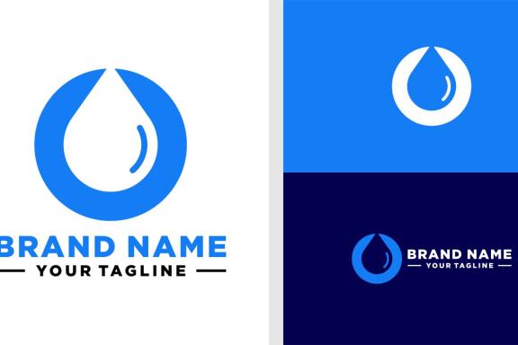 LETTER O LOGO WATER NEGATIVE SPACE EDITABLE