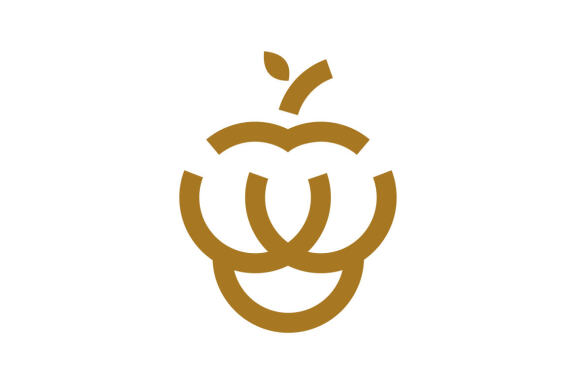 gold wine or grapes type logo design vector isolated
