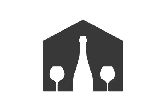 wine house or cafe creative logo design vector isolated
