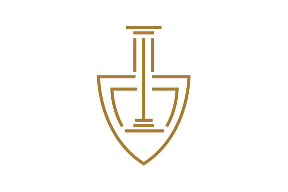 Elegant attorney line logo design vector isolated