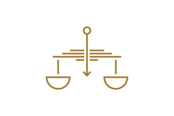 Elegant attorney line logo design vector isolated