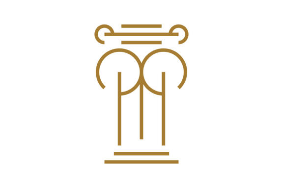 Elegant attorney line logo design vector isolated
