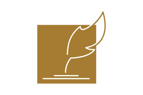 Elegant feather attorney line logo design vector isolated