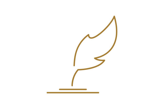 Elegant feather attorney line logo design vector isolated