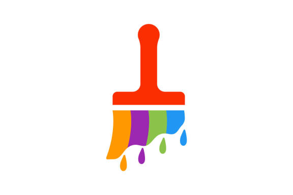 Paint brush colorful logo design vector isolated