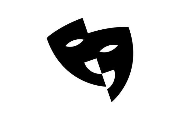 Theater mask actor logo design vector isolated