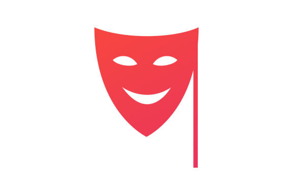 Theater mask actor logo design vector isolated