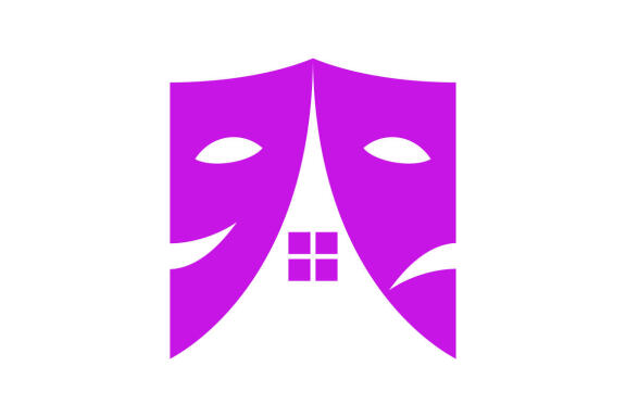 Home theater mask actor logo design vector isolated