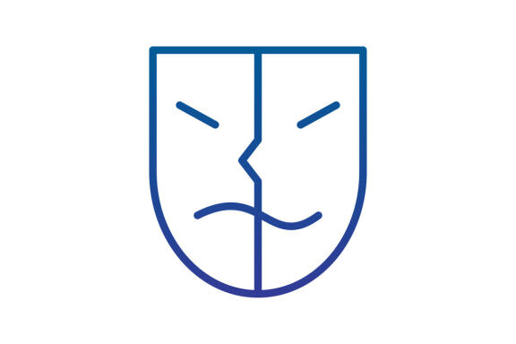 Theater mask actor logo design vector isolated