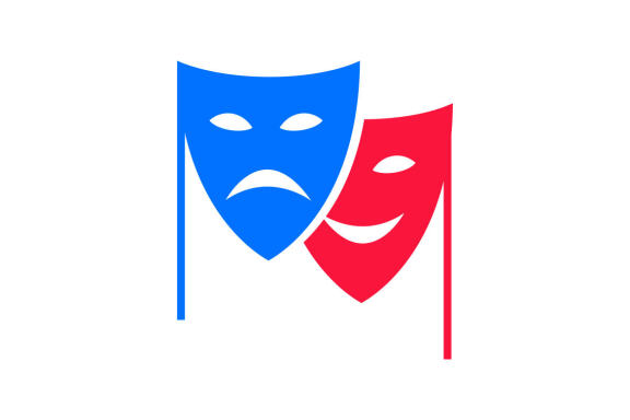 Theater mask actor logo design vector isolated