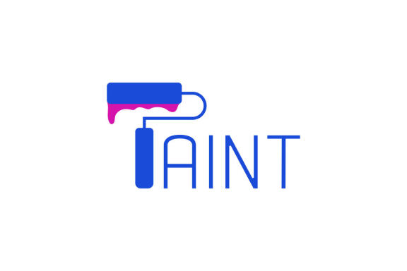 paint brush flat logo design vector isolated