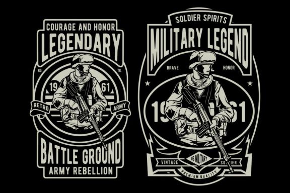 6 Soldier Badge Design Set 