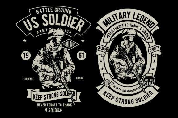 6 Soldier Badge Design Set 