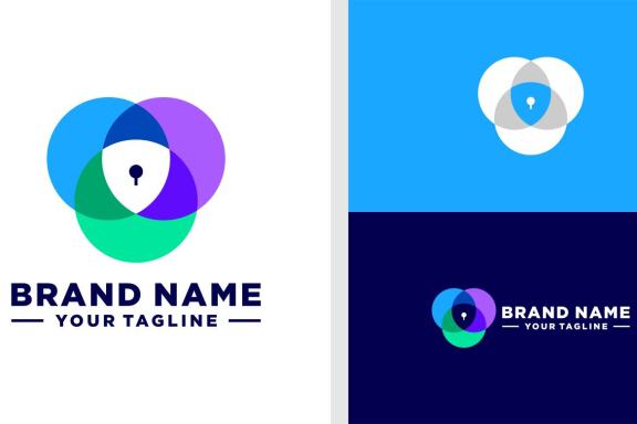 SHIELD LOGO CIRCLE MODERN COLORFUL EDITABLE