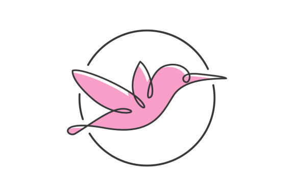 flying humming bird logo design vector isolated