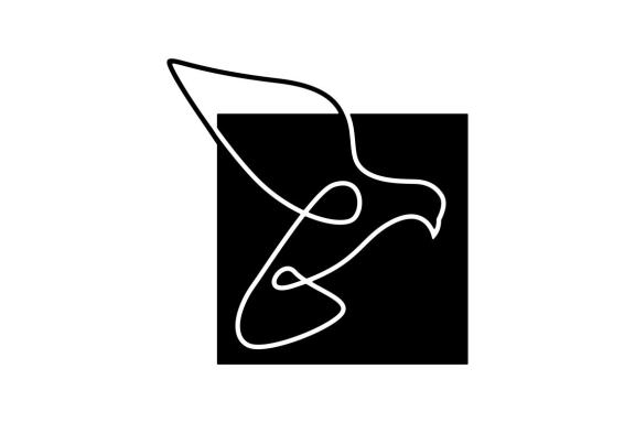 flying humming bird line art logo design vector isolated