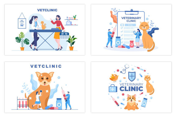 20 Veterinary Clinic for Pets Illustration