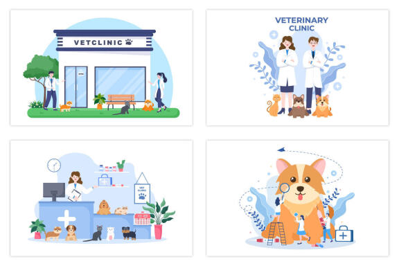 20 Veterinary Clinic for Pets Illustration